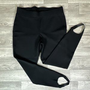 Chico's Ponte Knit Skinny Stirrup Leggings Pants Black sz 2 Short (12)